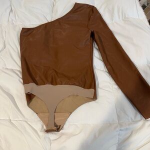 Commando Brown One-Shoulder Bodysuit